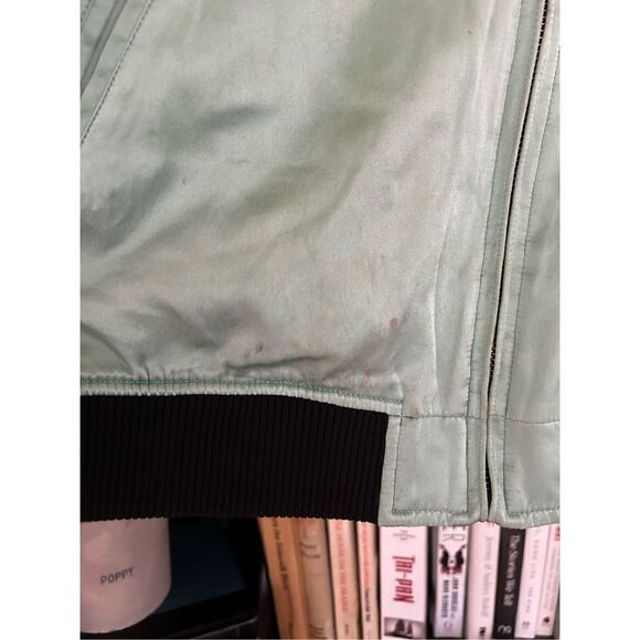 Opening Ceremony Cash Reversible Embroidered Silk Bomber Jacket Green / Gray XS - Picture 7 of 16